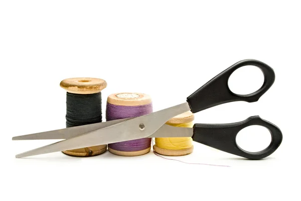 stock image Thread bobbin and scissors