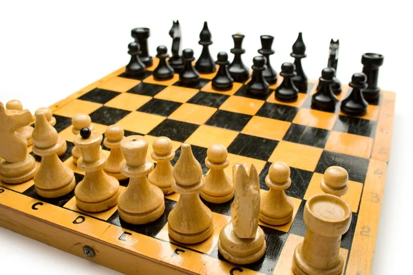 Tablero de ajedrez de madera —  Fotos de Stock