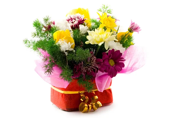 Flowers in basket — Stock Photo, Image