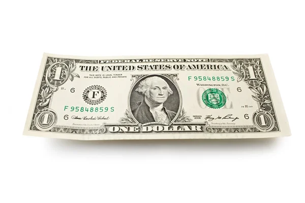 Доллар на белом — стоковое фото