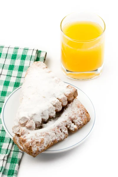 早餐面包和果汁 — 图库照片