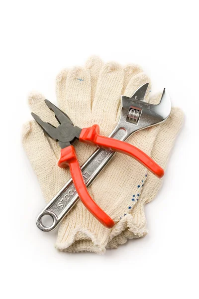 Gloves and tools — Stock Photo, Image