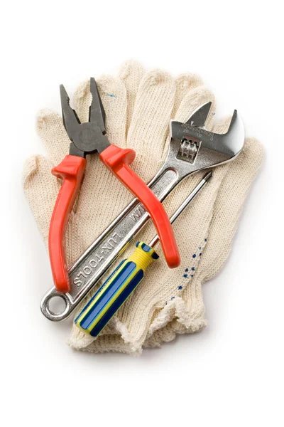 Gloves and tools — Stock Photo, Image