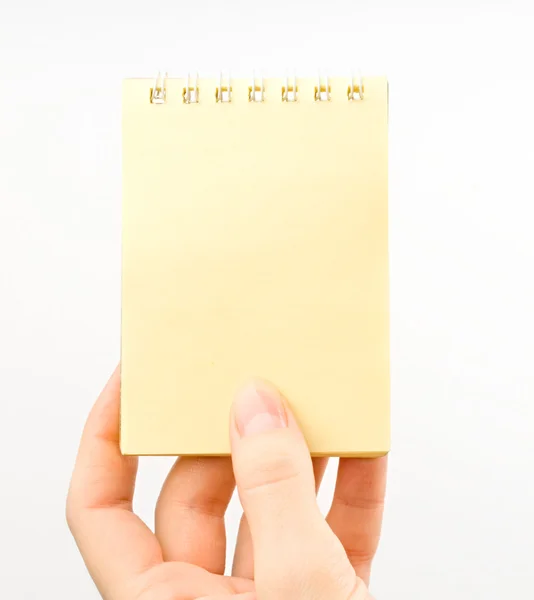 Notepad in a hand — Stock Photo, Image