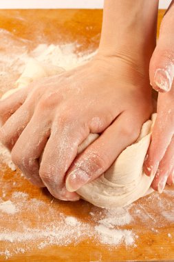 Kneading the dough with hands clipart