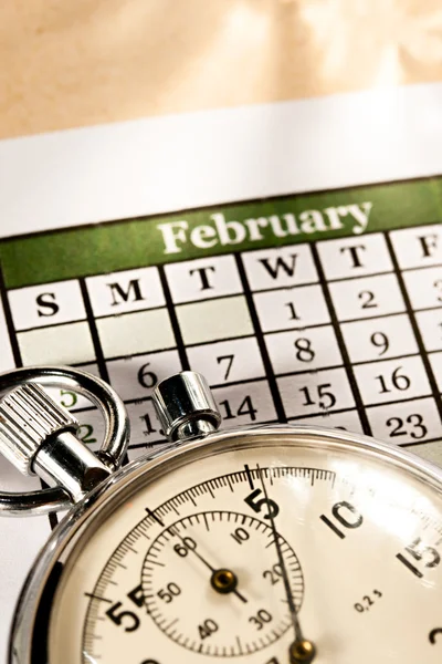 Calendario mensual y cronómetro — Foto de Stock