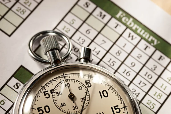 Calendario mensual y cronómetro — Foto de Stock