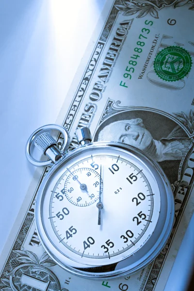 Stopwatch and dollar — Stock Photo, Image
