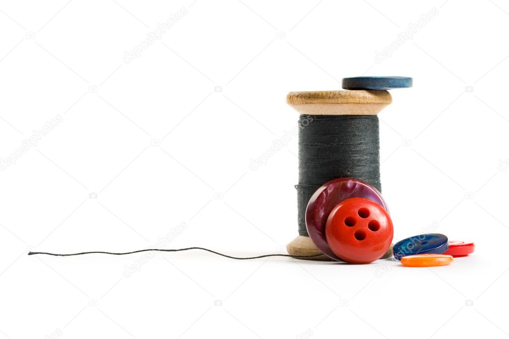 Thread bobbin and buttons