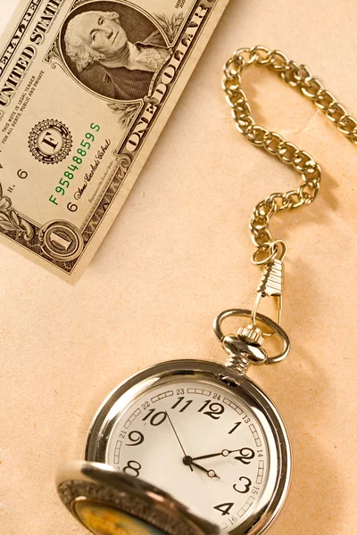 Watch and dollar — Stock Photo, Image