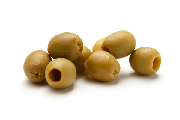 Un mucchio di olive verdi senza semi — Foto Stock
