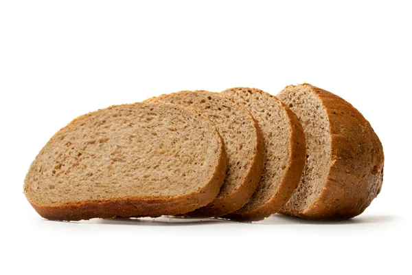 Slices of bread on white — Stock Photo, Image