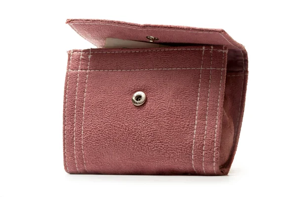 Lilac corduroy purse on white — Stock Photo, Image