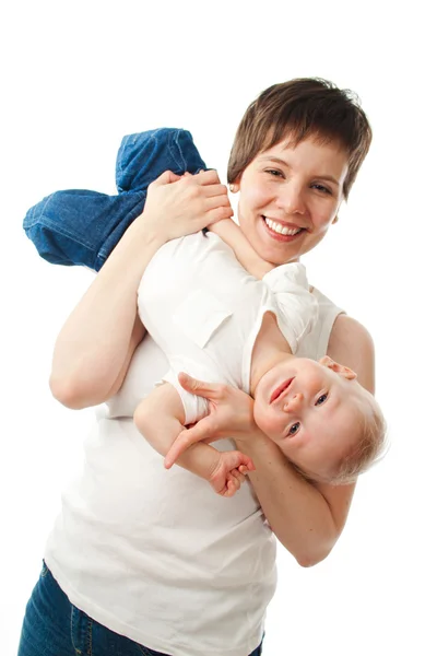 Giovane madre che gioca con suo figlio — Foto Stock