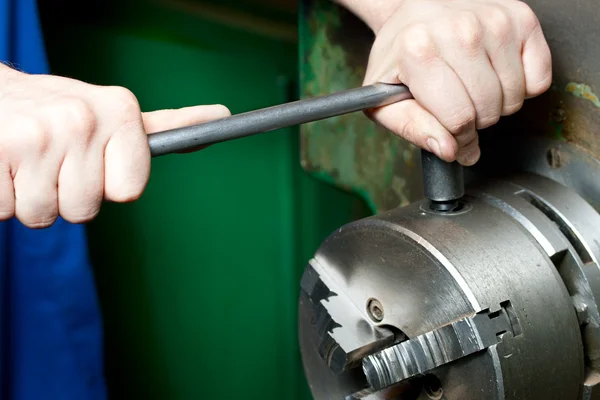 stock image Turning lathe in the workshop