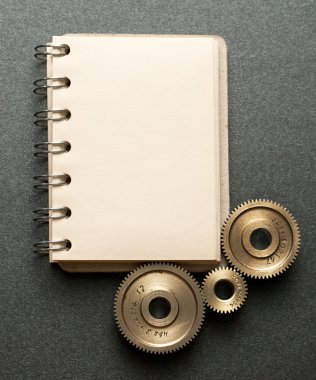 Mechanical ratchets and notepad clipart