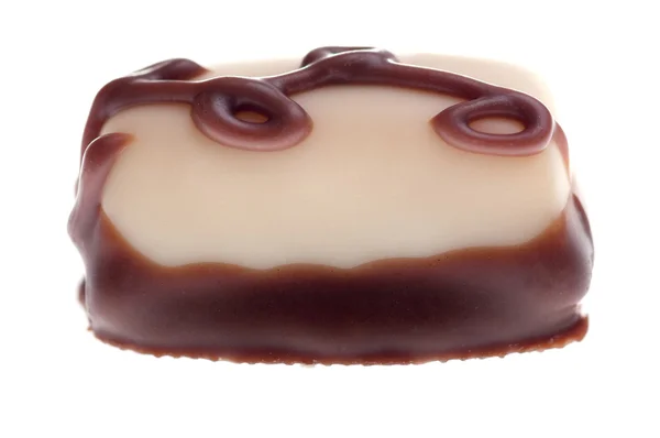 Csokoládé praliné fehér alapon. — Stock Fotó