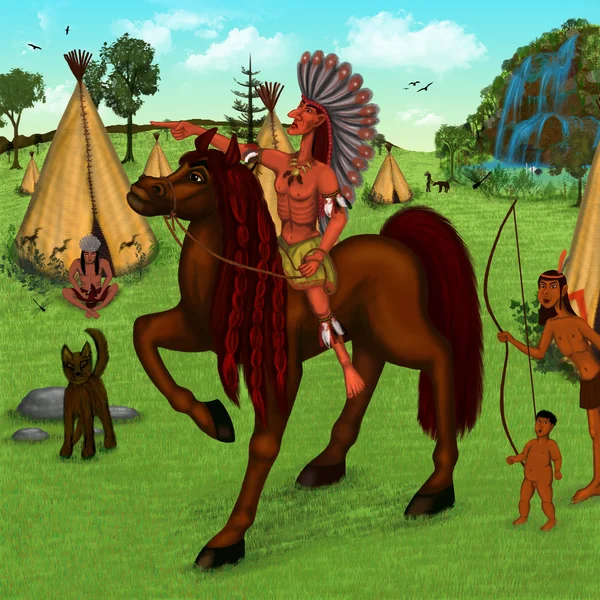 Amerikanischer Indianer — Stockfoto