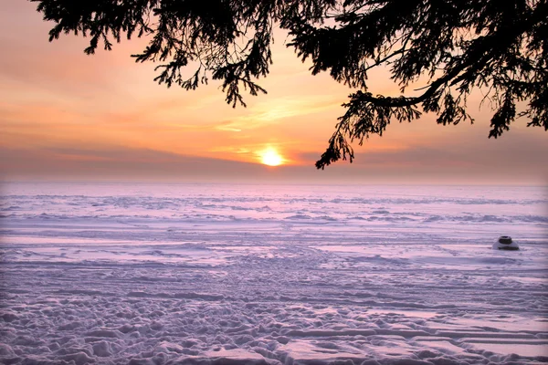 美しい冬の日没 — ストック写真