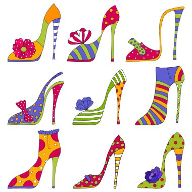 Fashion shoes pattern clipart