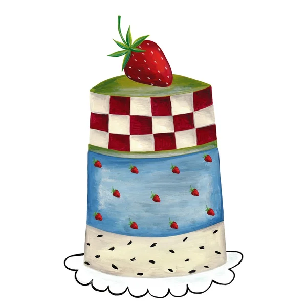 Декоративный элемент. клубничный торт — стоковое фото