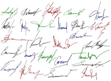 Signature writing signs clipart