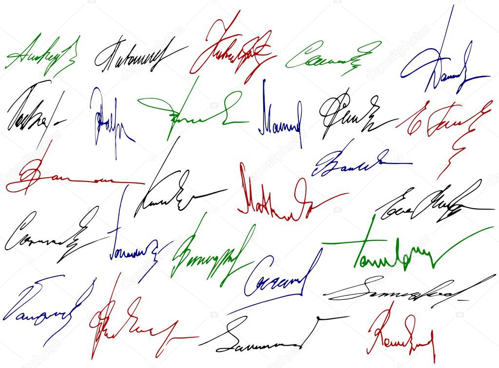 Signature writing signs