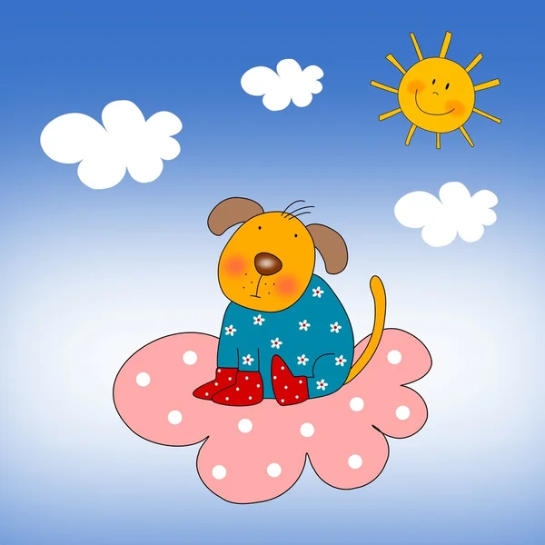 Cloud.coloring 书上的小狗 — 图库照片
