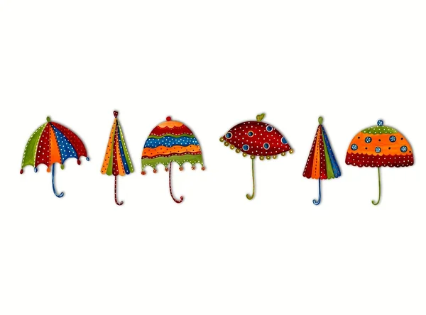 Guarda-chuvas. Conjunto de elementos decorativos — Fotografia de Stock