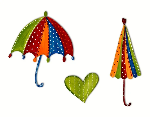 Paraplyer. uppsättning av dekorativa element — Stockfoto