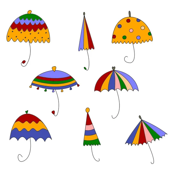 Paraguas. Conjunto de elementos decorativos — Foto de Stock