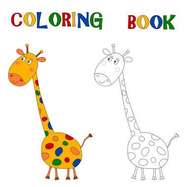 Cartoon characters. Coloring book clipart