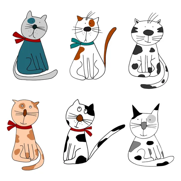 Gatos. Conjunto de personagens de desenhos animados — Fotografia de Stock