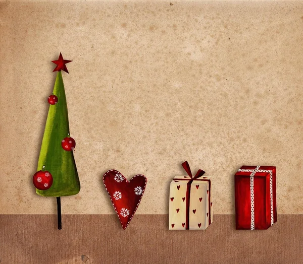 Κολάζ. Χριστουγεννιάτικη κάρτα — Φωτογραφία Αρχείου