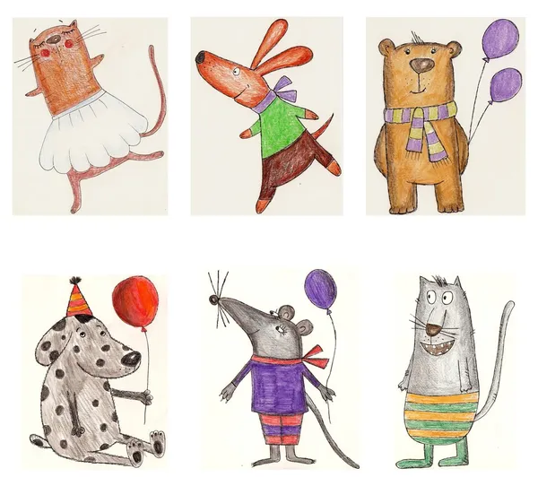 Set of cartoon characters — Stock Photo, Image