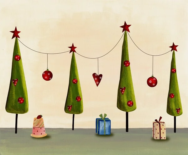 Colagem. Cartão de Natal — Fotografia de Stock