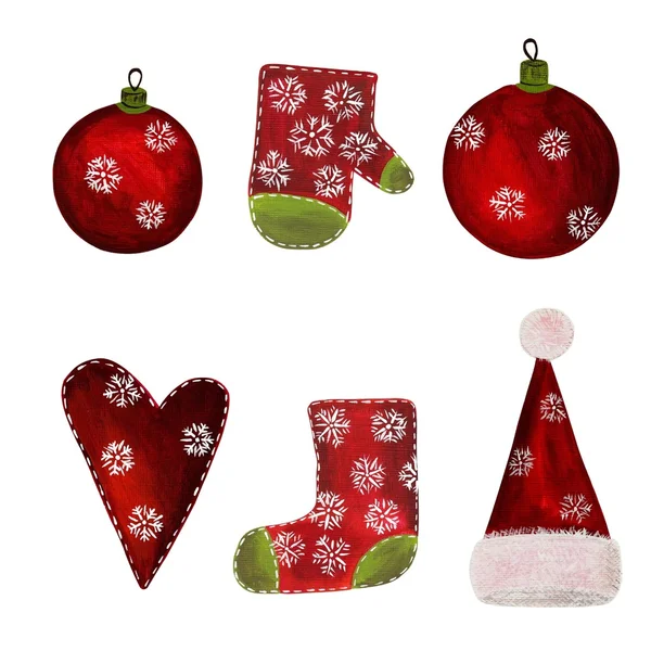 Kollázs. karácsonyi dekorációs elemek — Stock Fotó