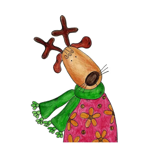 Reindeer - Handmade illustration — Stock Photo, Image