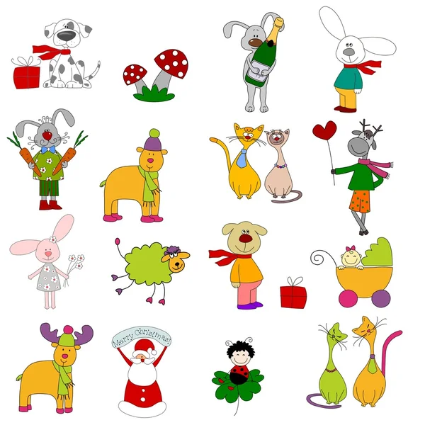 Conjunto de personajes de dibujos animados —  Fotos de Stock