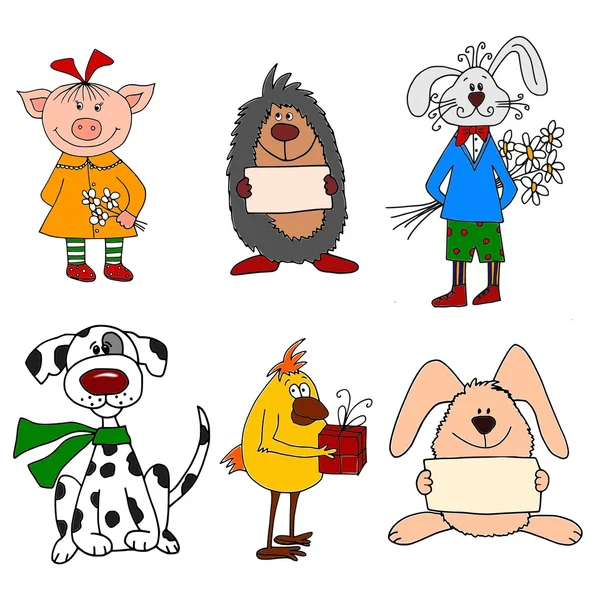 Conjunto de personajes de dibujos animados —  Fotos de Stock