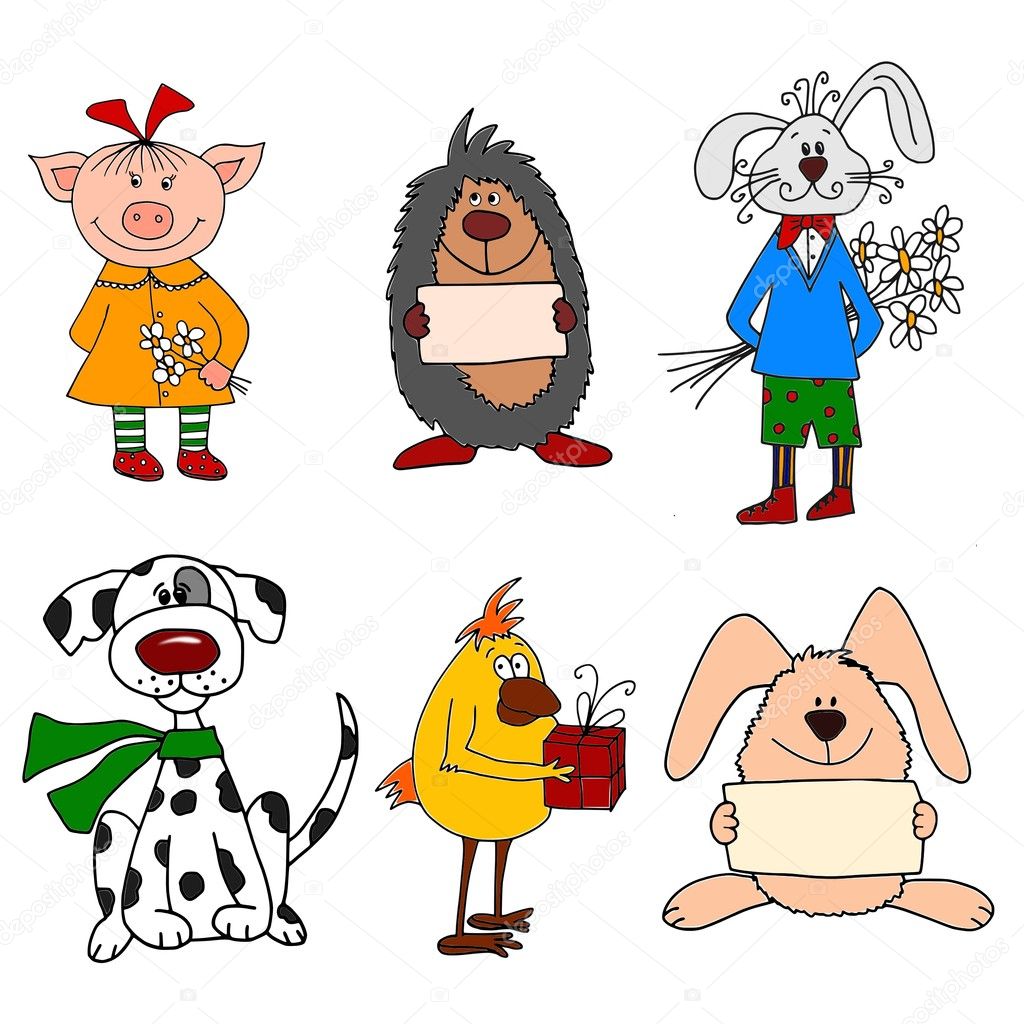 Set of Cartoon characters