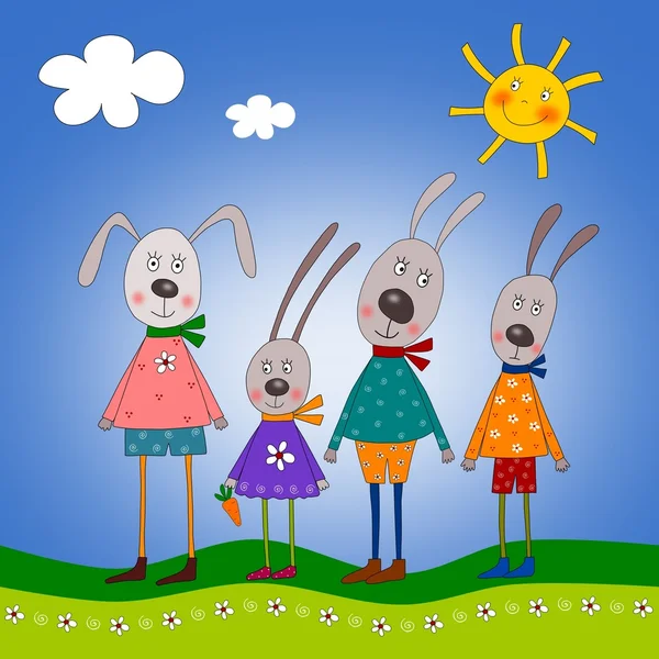 Family. Cartoon characters — Stock Photo, Image