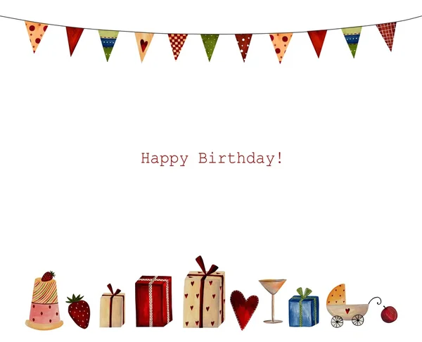 Happy Birthday. Greeting card — Stock Photo, Image