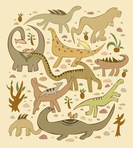 Värld av dinosaurier — Stock vektor