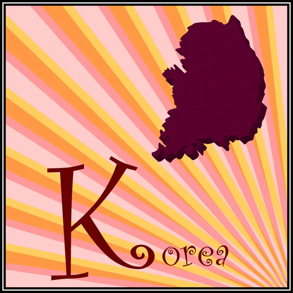 K è per la Corea — Vettoriale Stock