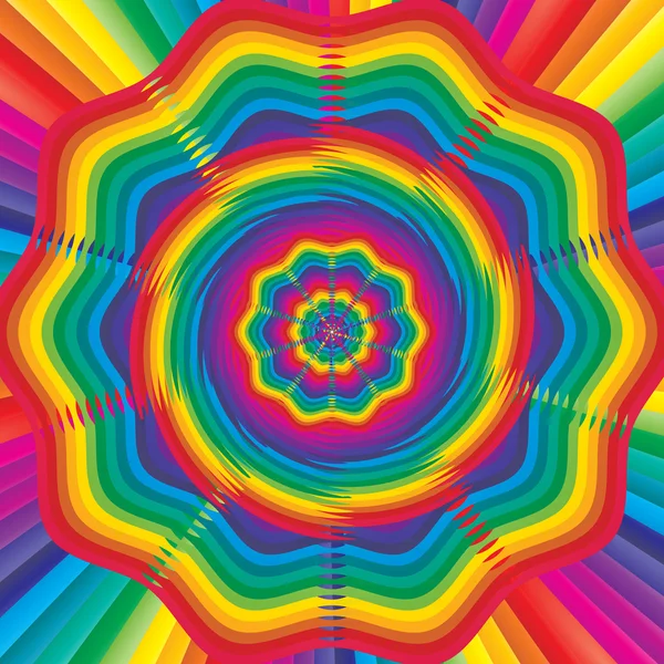 Arcobaleno radiale di colori — Vettoriale Stock