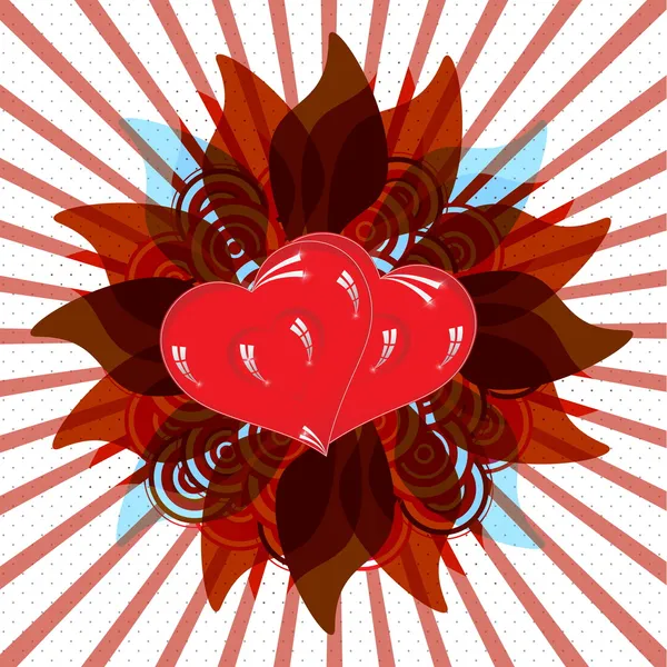 Zářící Valentýnské srdce — Stock fotografie