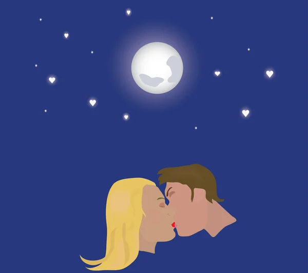 Moonlight Kiss — Stock Vector