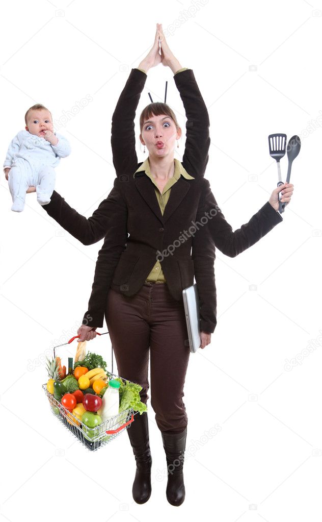 Woman juggling fruit