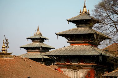 iki pagodadan kule sepya, Katmandu, nepal durbar Meydanı'nda